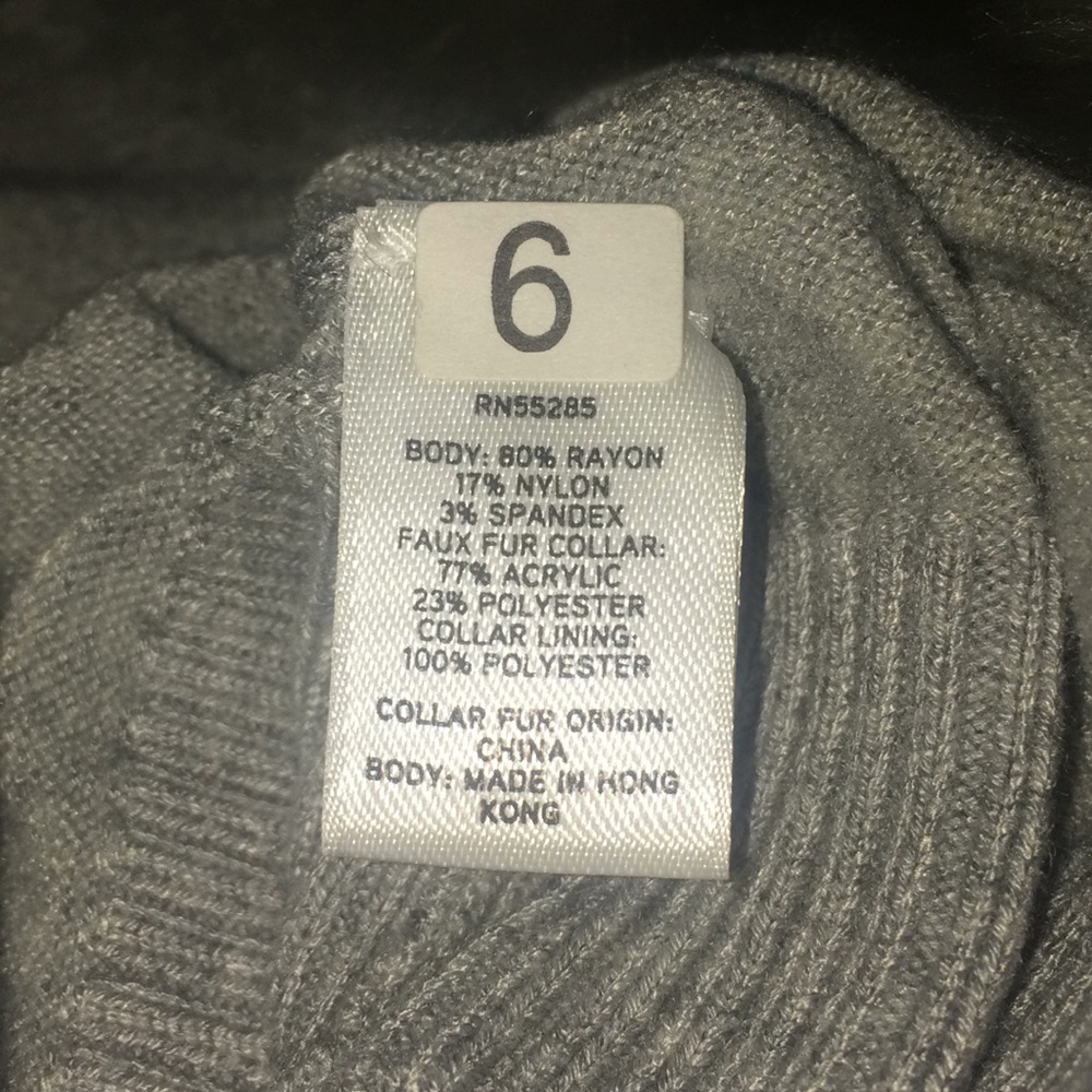 Express Design Studio Gray Fur-Trimmed Crop Top - Picture 6 of 6